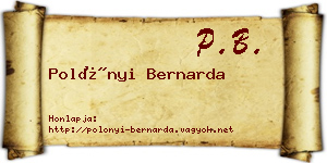 Polónyi Bernarda névjegykártya